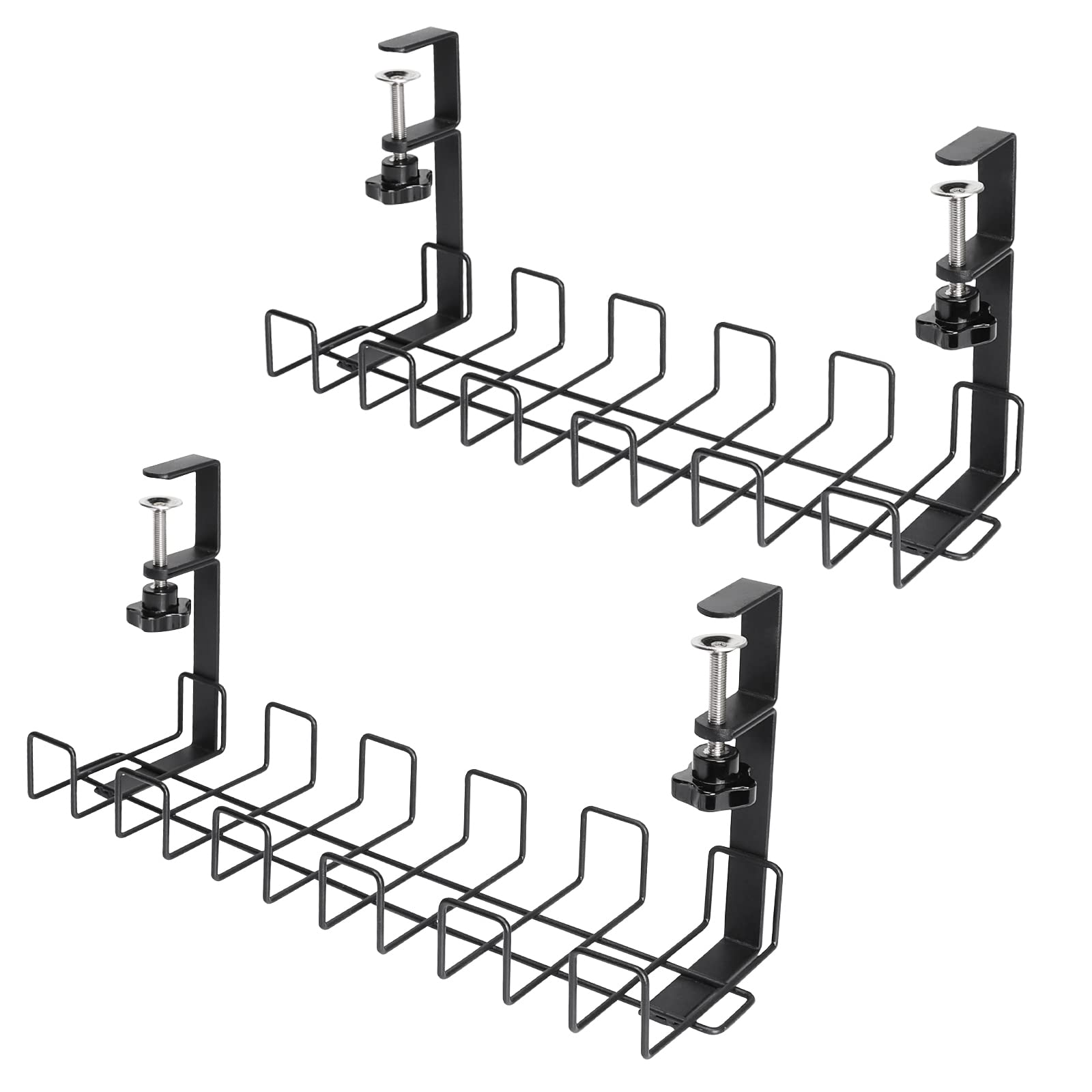Buy SALLOUS Under Desk Cable Management Tray, 2Pack Clamp ed Desk