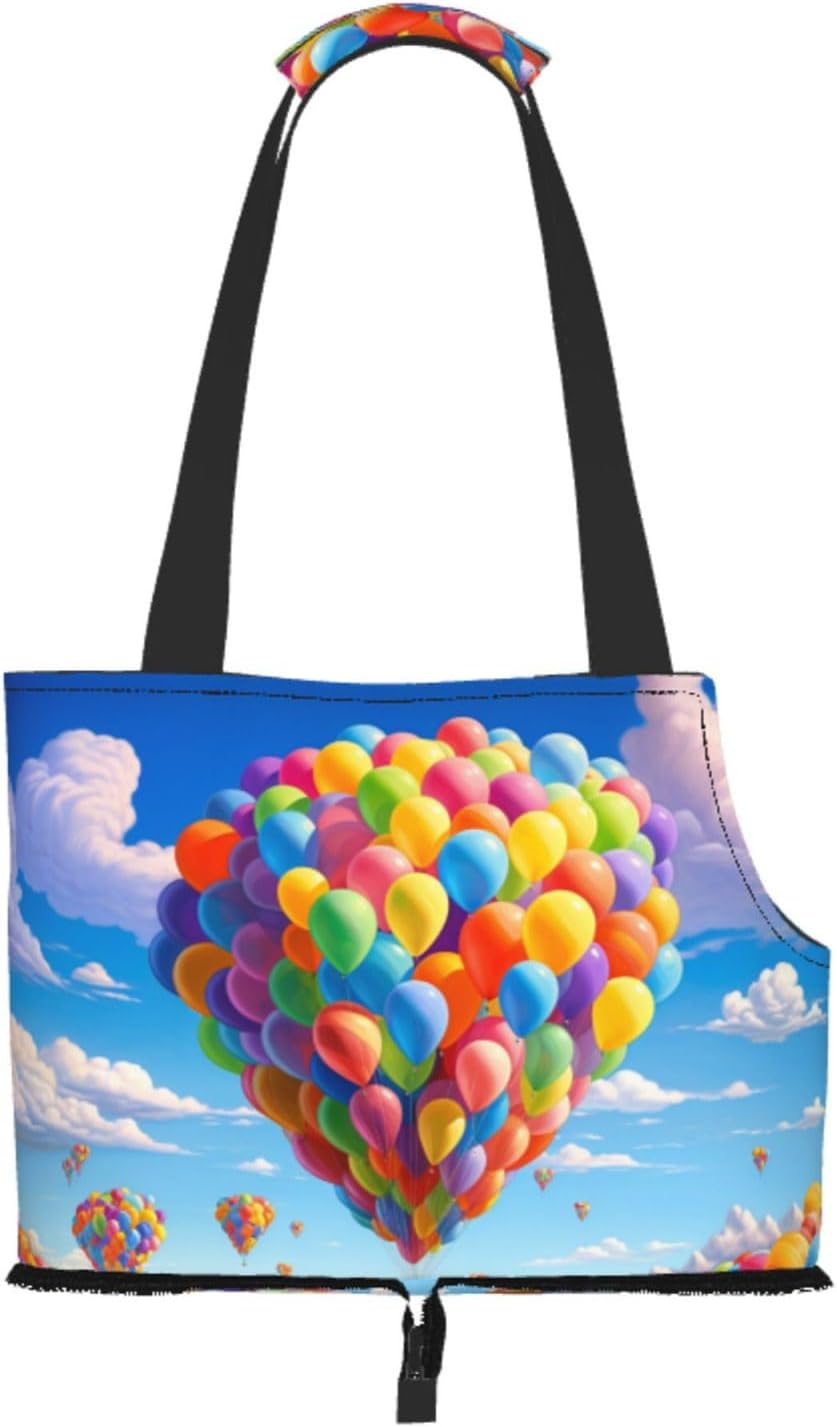Beautiful Balloon Pet Tote Bag - Small Dog Purse Cat Carrier Bag, Foldable Design, Traveling Pets Tote Picnic Outdoor
