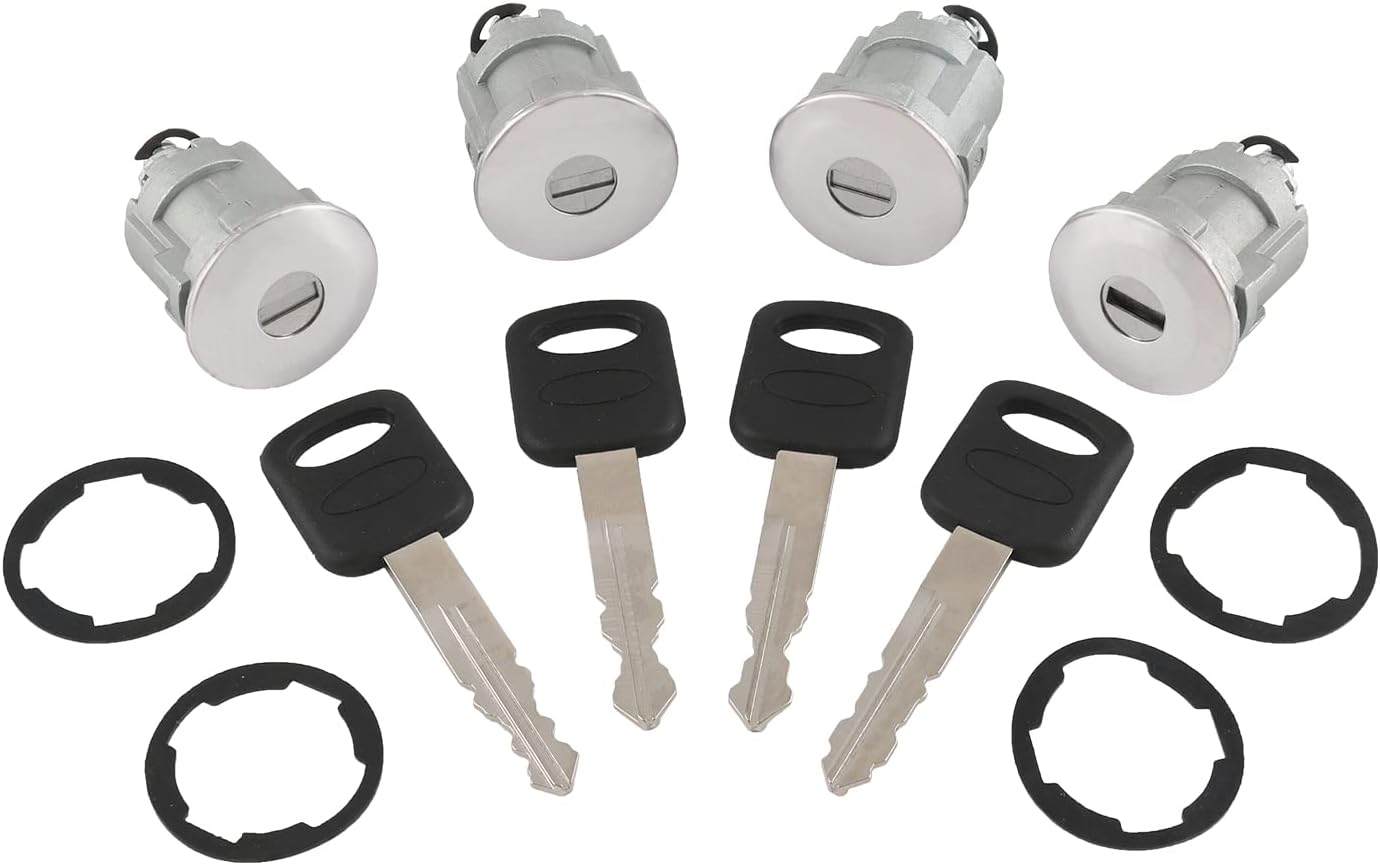 JDMSPEED Door Lock Cylinder and Keys Fits for Ford