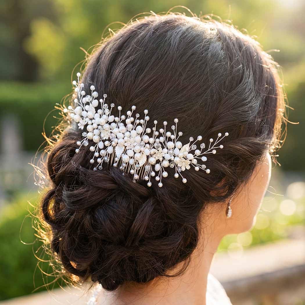 Yean Wedding Hair Comb Pearl Headpice Bridal Hair Accessories for Women
