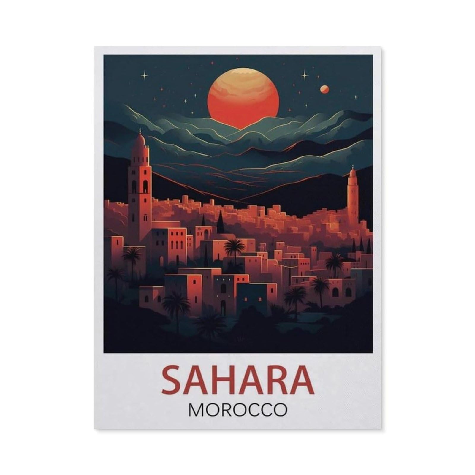 Funny Metal Tin Signs，Sahara Morocco(15x30cm）