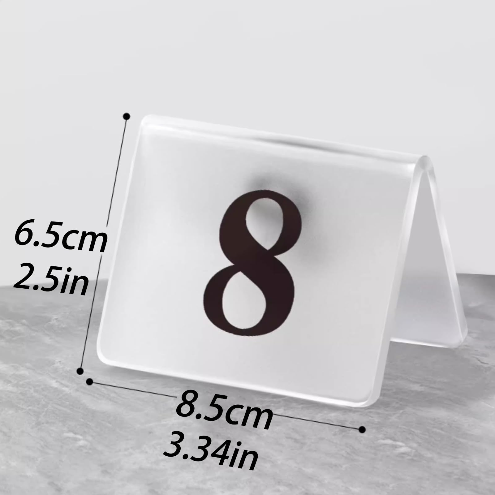 Carpas acrílicas de doble cara con números de mesa, placas de números de mesa en forma de V para bodas y eventos, transparente, paquete de 25, opciones multicolor disponibles