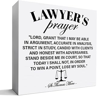 Lawyer Gifts for Women Men, Lawyer Attorney Birthday Christmas Day Gifts Law School Student Graduation Gifts, Lawyer's Prayer, Law Home Office Desk Decor Wooden Box Sign