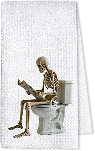 Miniatura 20 de Divertidas y espeluznantes toallas de mano de Halloween para baño, 1 toalla de cocina decoración de calavera, toallas decorativas góticas