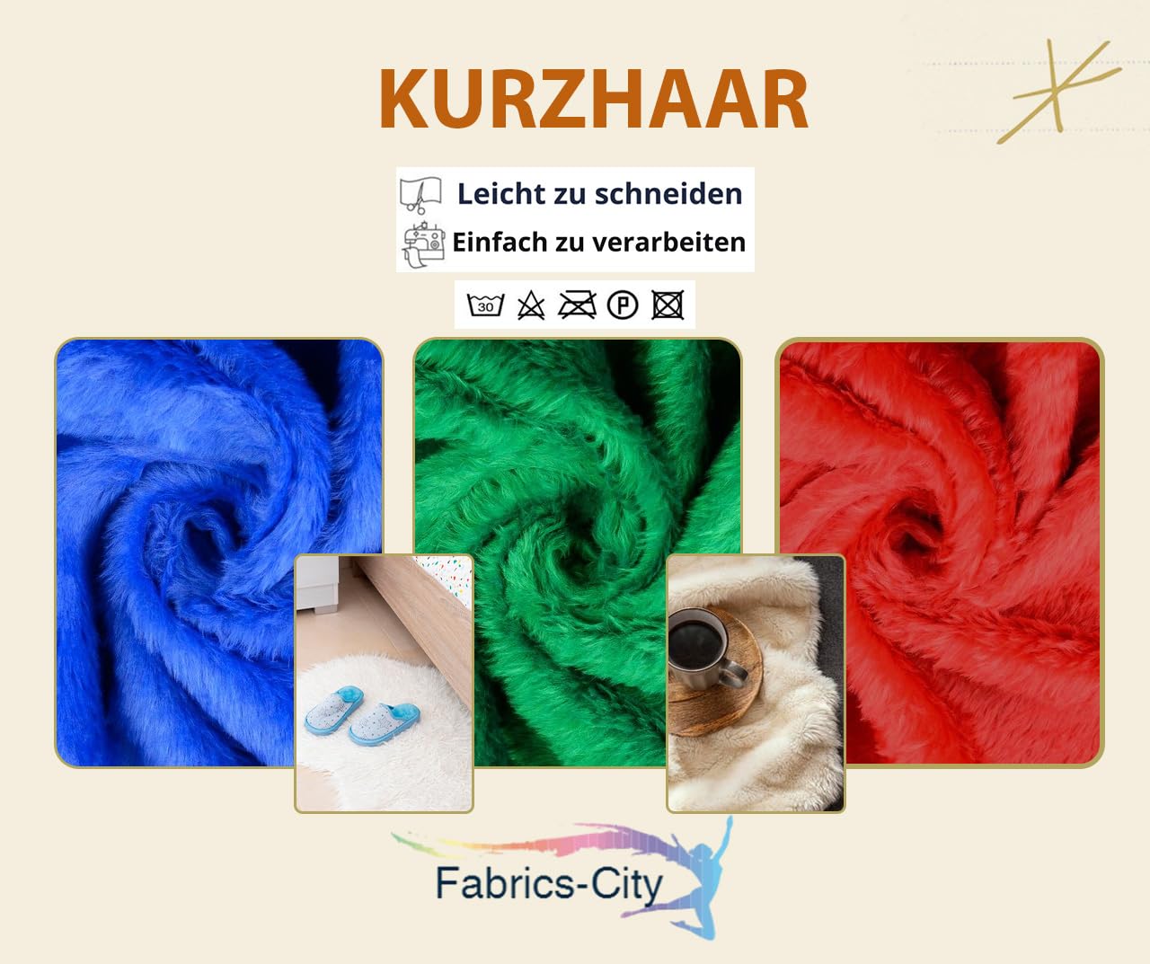 Fabrics-City Weißes Teddyfell Stoff – 150 Cm Breit, 80% Polyacryl – Für Nähen, Deko & Kostüme