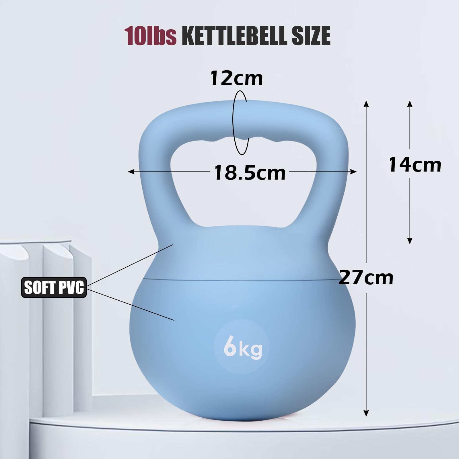 SogesHome Kettlebells - Mancuerna de bola suave (5 kg, profesional, silenciosa, suave, para entrenamiento de fuerza)