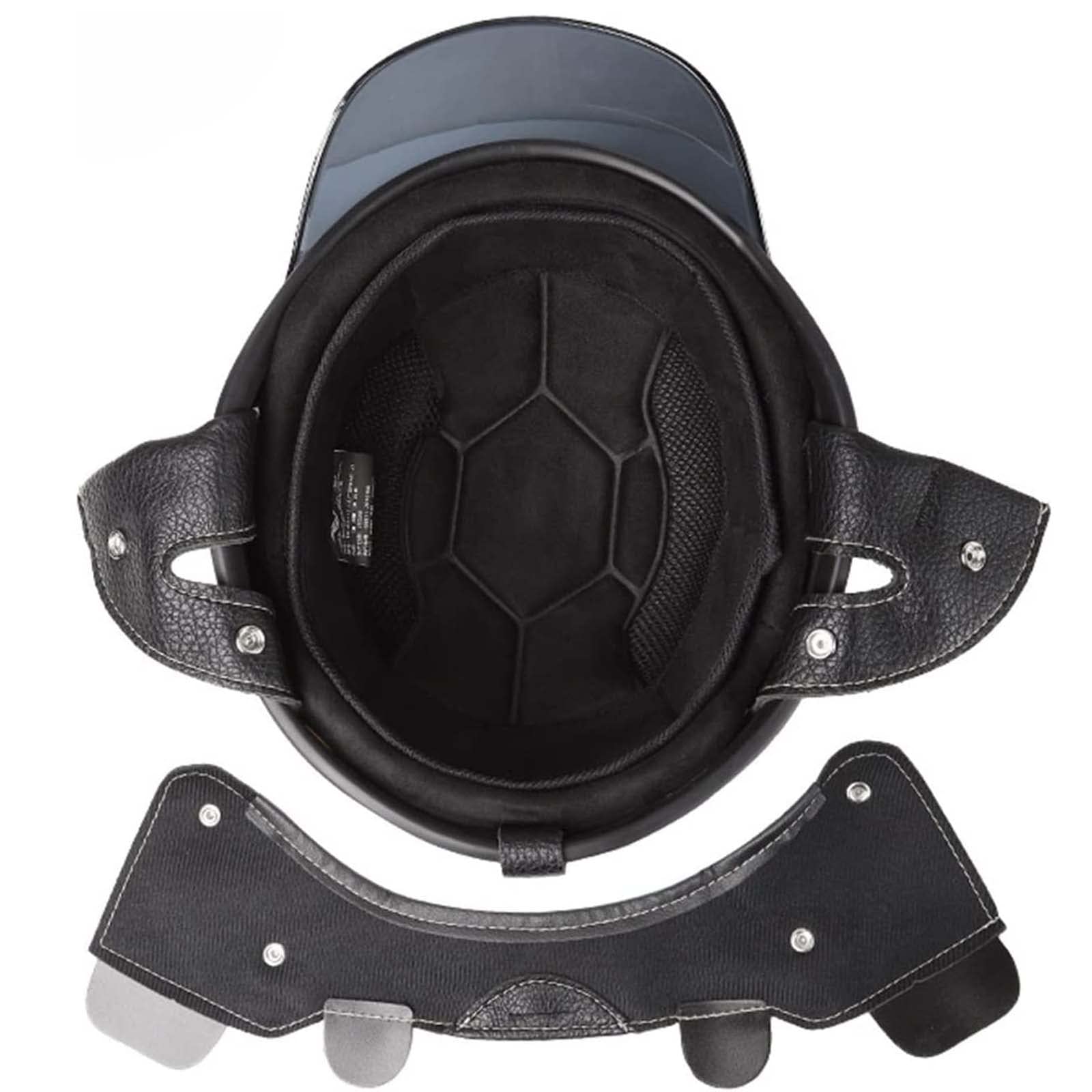 Retro Kask motocyklowy Kaski do skuterów Vintage Otwarta twarz Kask motocyklowy Quick Release Buckle DOT/ECE Approved Mężczyźni Kobiety Scooter Light Motorower Street Bike Helmet (G S=55~56CM)