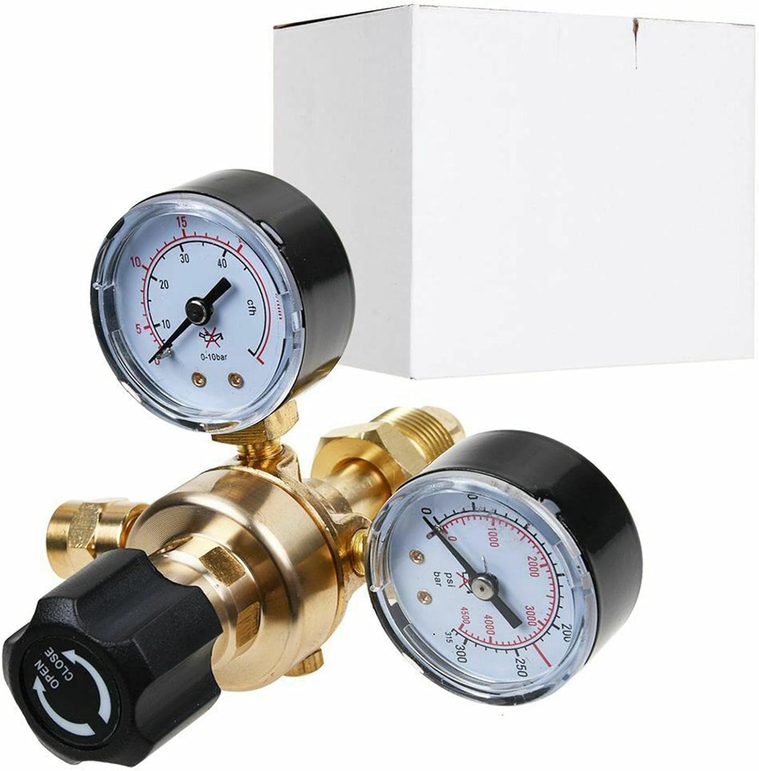 Accurate Welding Gas Meter Regulator Argon CO2 Gauge for Welders, for Smooth Easy Touch Settings, Perfect for Commercial Inrial Lab Use, CGA580 Fitting Pressure Relief Design,