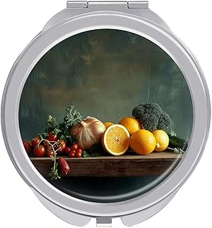 Vegetables and Fruits Travel Makeup Mirror 1x...