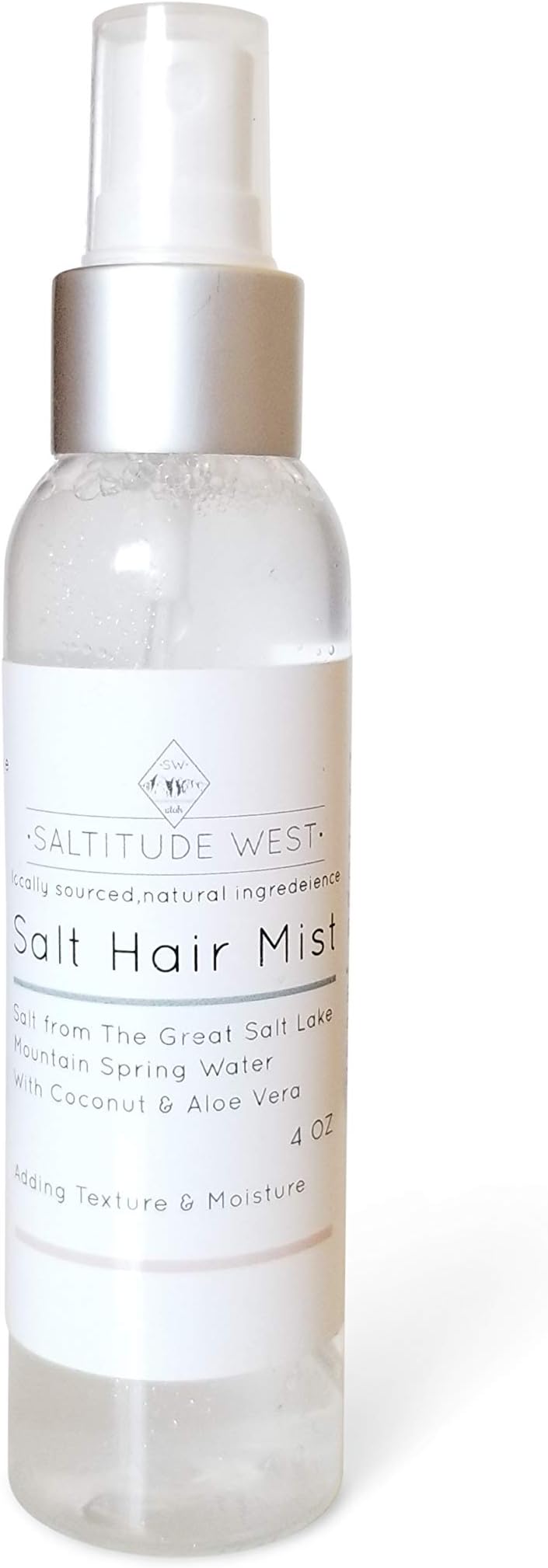 Sea Salt Spray for All Hair Types –Texturizing with Organic Aloe Vera, Salt from The Great Salt Lake –Paraben & Sulfate Free Beach Waves- Moisturizing Coconut Oil- Made In Utah, USA- Local & Natural -