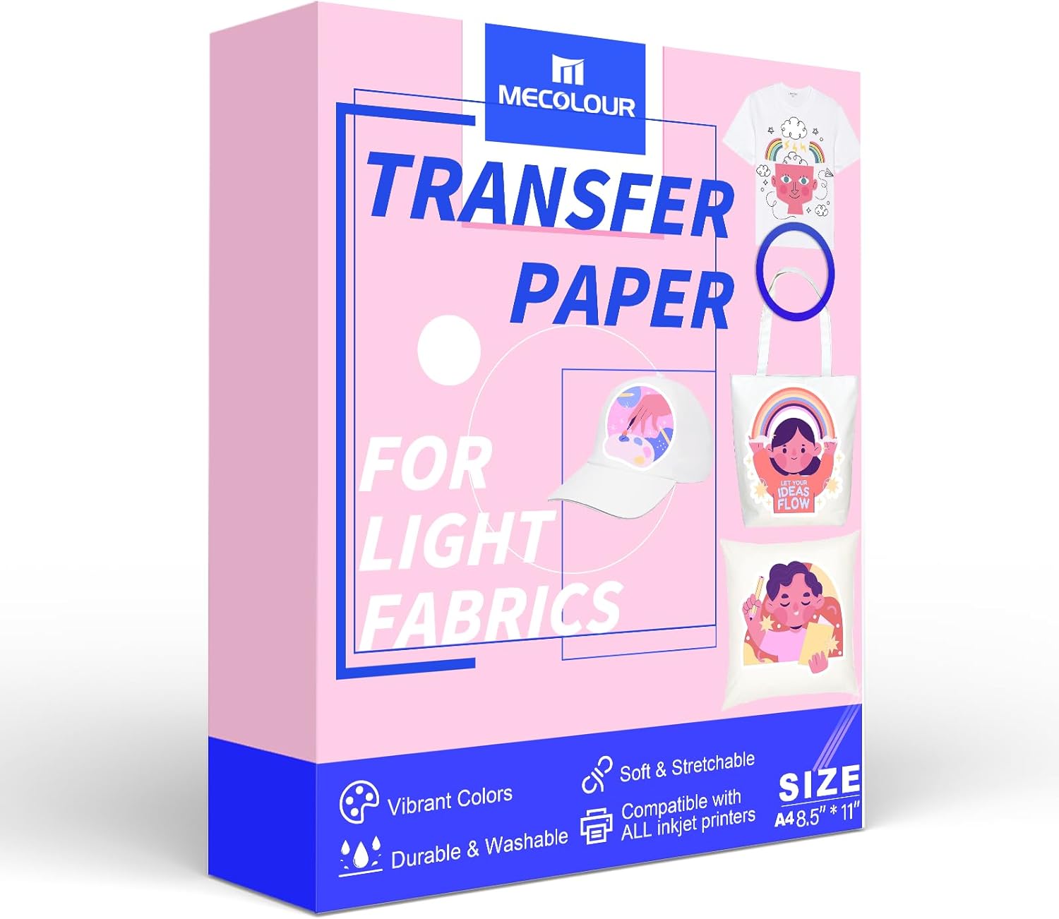 MECOLOUR Heat Transfer Paper for Light T Shirts,25 Sheets