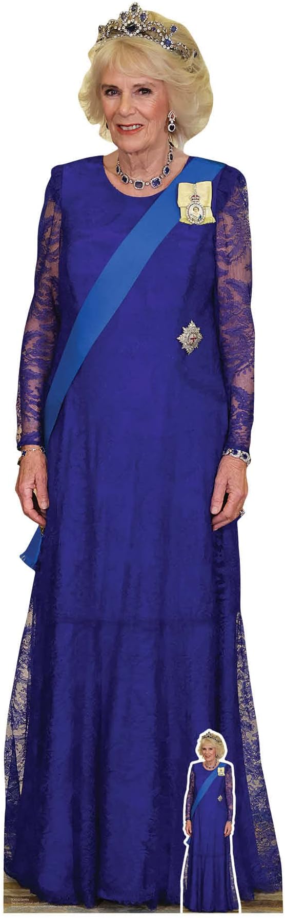 Star Cutouts SC4232 Camilla The Queen Consort with Crown Lifesize Cardboard Cutout With Mini