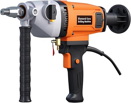 Core Drill 1500W 15A 110V for Concrete and Masonry | 1350/2350 RPM, 3.1-4 Inch Holes, Wet and Dry Rock Drill Modes, Stainless Steel Spindle, Ergonomic Shoulder Rest, Dual Bubbles