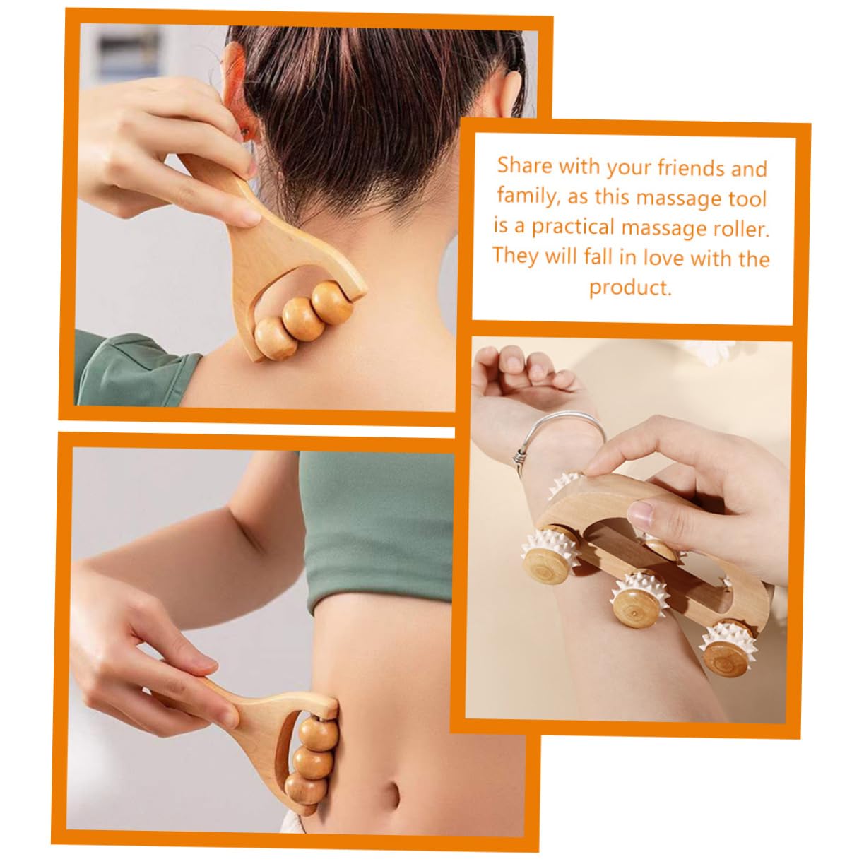 3 Set Set Massaggiatore Adulti Massaggiante Corpo Muscolo A Mano Massaggiatore A Mano Rulli Portatile Massaggio A Manuale Kit Di Legno 3 Pezzi * 3