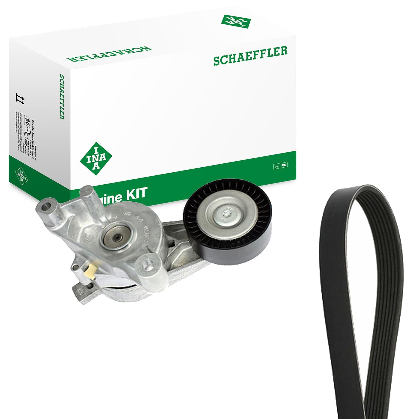 INA Kit Cinghie Poly-V 529 0468 10 1050mm Compatibilità con VW Golf 5 Hatchback 1K1 TOURAN 1T1, 1T2, AUDI A3 Sportback 8PA A3 Hatchback 8P1, SEAT Leon Hatchback 1P1