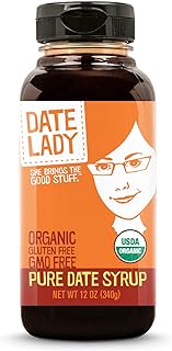 Date Lady Organic Date Syrup 12 oz Squeeze Bottle | Vegan, Paleo, Gluten-free & Kosher | Sugar Substitute | More Nutrition Than Maple Syrup or Honey