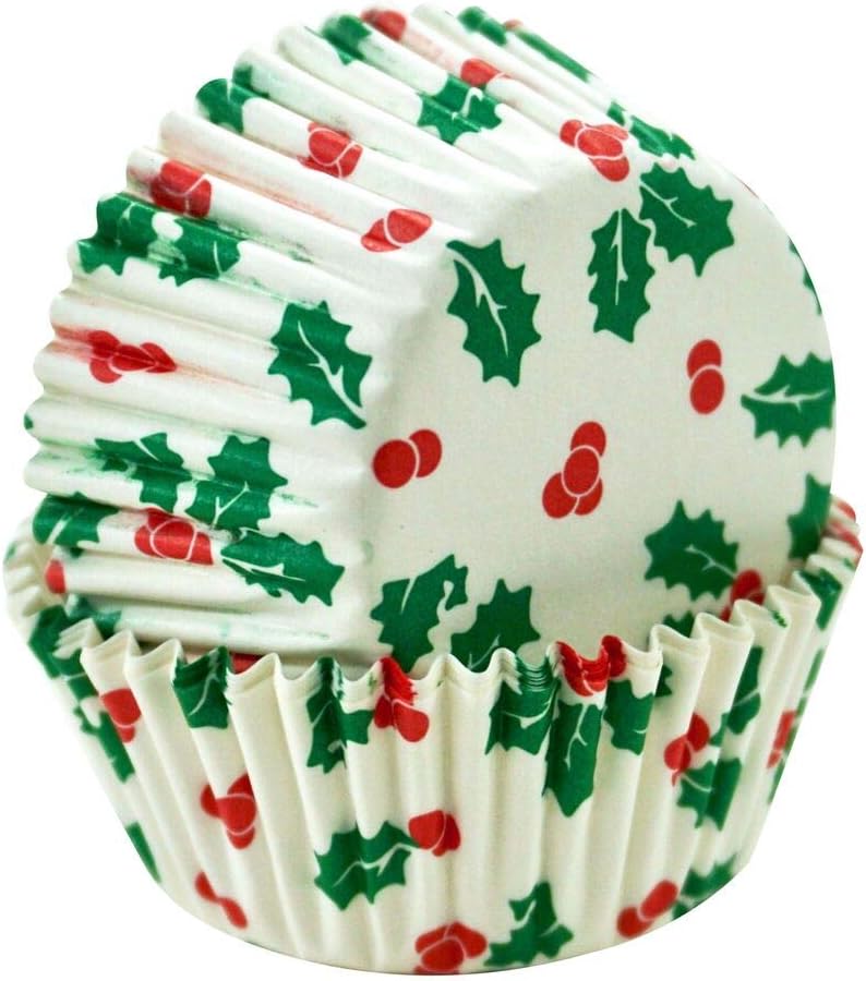 R&M International Mini Christmas Bake Cups, 75 count, Medium, Multicolored
