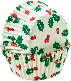 R&M International Mini Christmas Bake Cups, 75 count, Medium, Multicolored