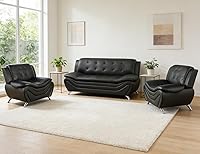 Vista 30 de Sofás de cuero para sala de estar, juego de sofá seccional, juego de 2 piezas de muebles para sala de estar, juego de sofá y sofá biplaza