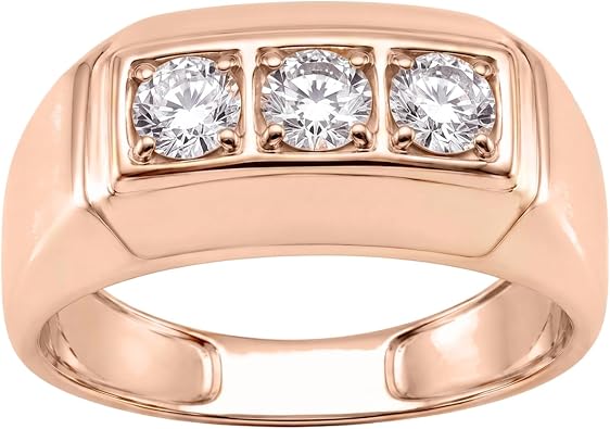 Lab-Grown Diamond Mens Ring for Men | 14K White Gold | Round Cut | Prong Setting | F Color, VS+ Clarity - White Gold | Yellow Gold | Rose Gold
