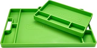 Gripty (Duo-Pack) | PREMIUM Silicone Tool Tray | Flexible | Multi Purpose Mat | Portable Tool Box Organizer | No Magnets | Easy Clean Up | (ORIGINAL Green)