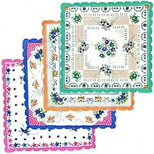 Ultra Soft Thick Colorful Big Handkerchiefs/Face Napkins/Hankies for Women/Girls/Ladies, Size. 37X37 cm (Multi-Colour, Pack of 6)