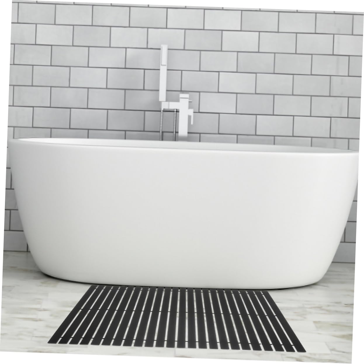 PRETYZOOM Alfombrilla Antideslizante de Bambú 50x80 Cm, Tapete para Ducha y Bañera, Resistencia al Desgaste, Diseño Natural, Apta para Baño y Aseo, Alfombra de Baño Segura y Práctica