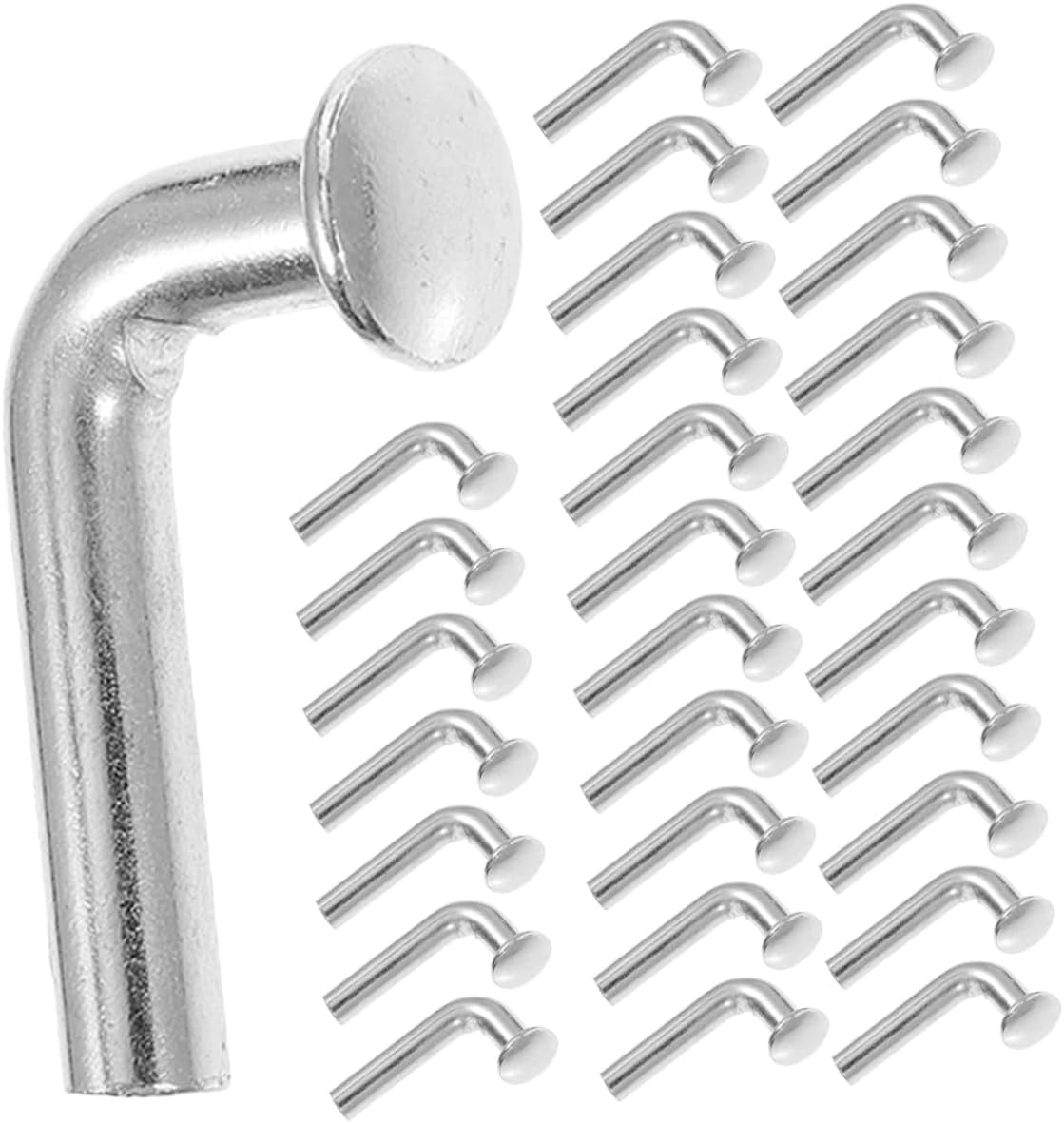 DOITOOL 100pcs Pallet Rack Safety Clip L-Shaped Metal Fastener Galvanized Round Head Pallet Rack Safety Bolts for Heavy Duty Storage Systems