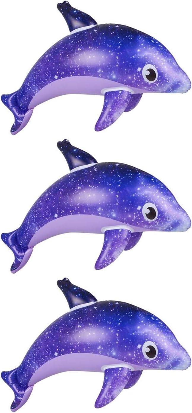 Galaxy Dolphin Inflates | 3 Pack | 36 Inches - Inflatable Pool Toys and Decorations