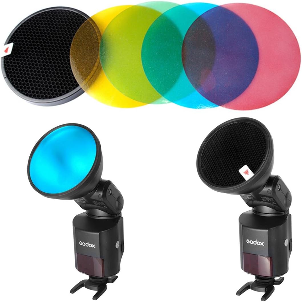 Godox Ad-s11 Color Gel Pack + Reflector Grid Kit for Witstro Flash-ad180 Ad360