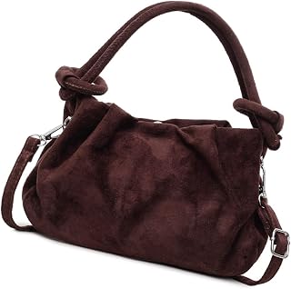 Womens Small Shoulder Bag Fashion Ruched Handbag Crossbody Purse Lightweight Top Handle Bag for Daily Travel