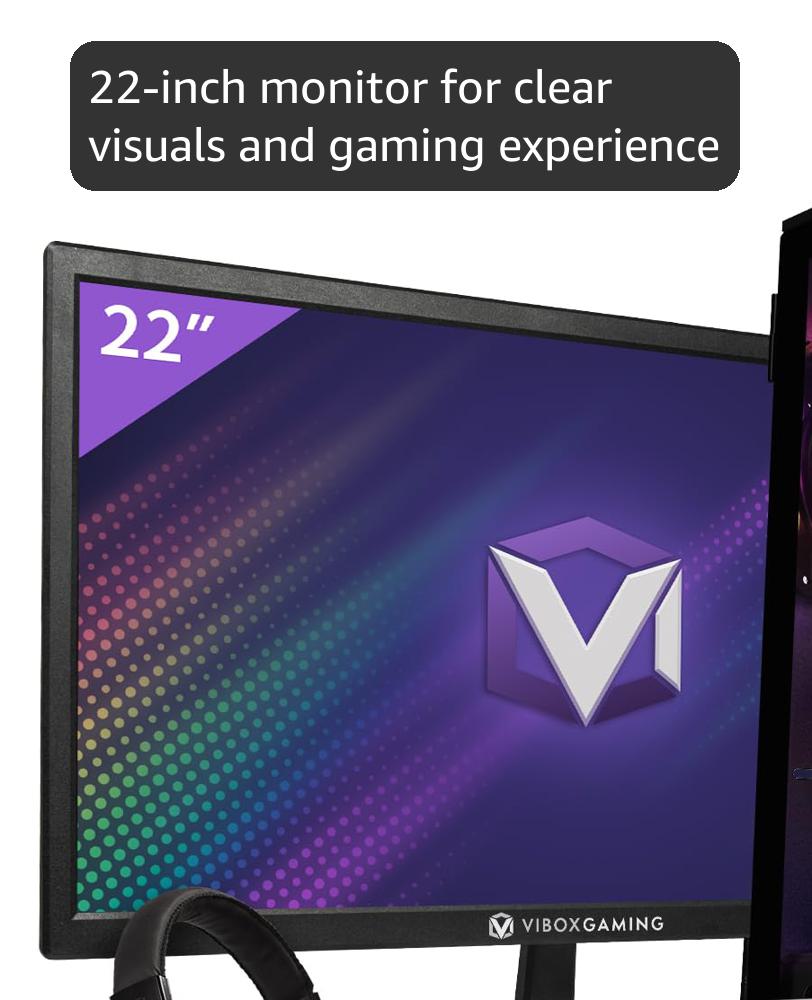 Vibox I-22 Gaming PC Bundle • AMD Ryzen 3 3200G 4.0GHz • Radeon Vega 8 • 16GB RAM • 480GB SSD • Windows 11 • 21.5" Monitor • WiFi • Prebuilt