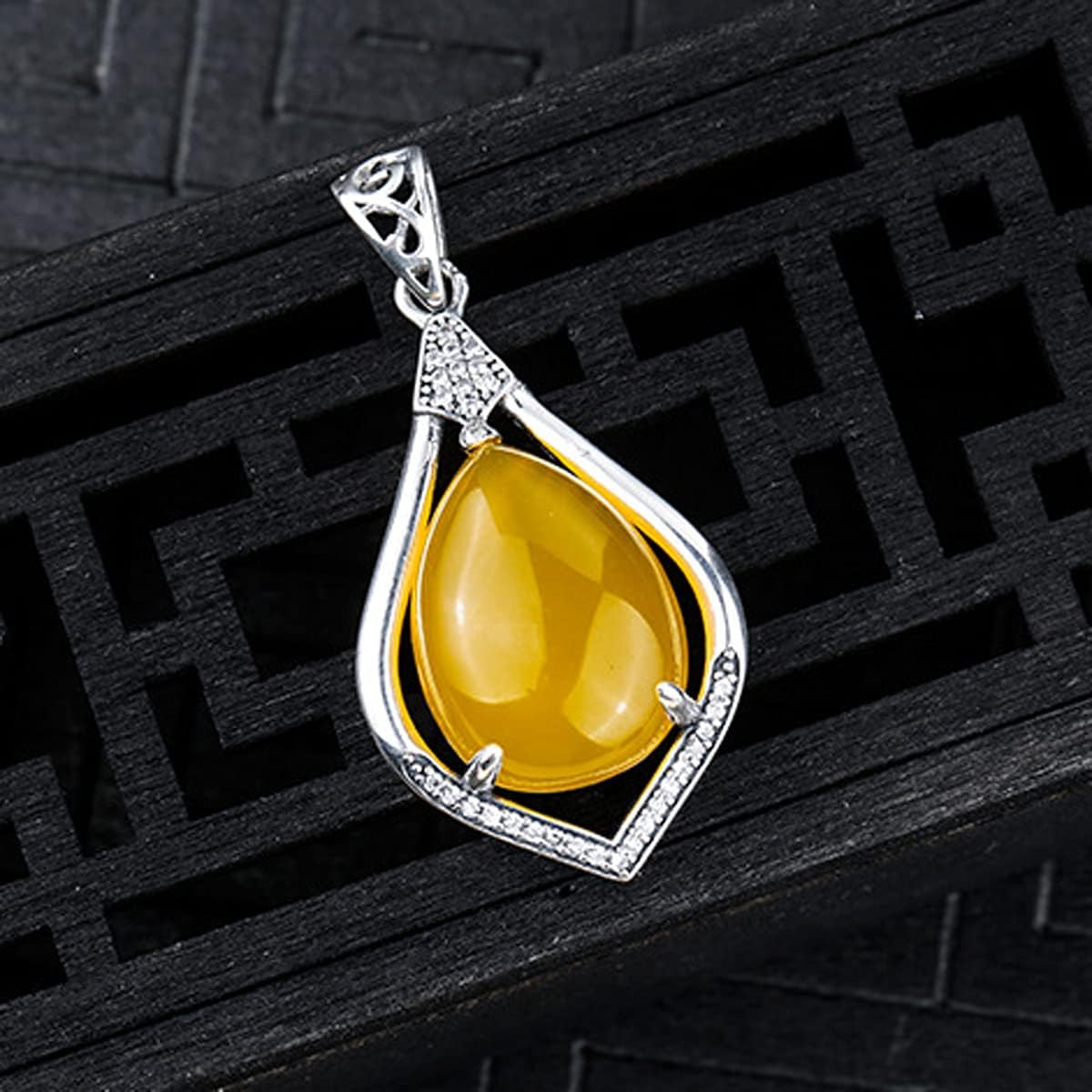 Solid 925 Sterling Silver Semi Mount Pendant for 10X14/12x16/13x18mm Teardrop Cabochon Setting Pendants Handmade Jewelry Making