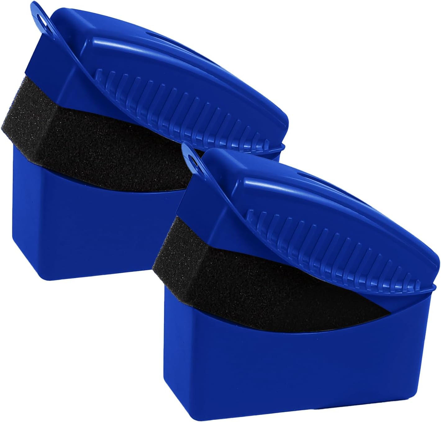 2PCS Tire Dressing Applicator, Car Tire Applicator Dressing Shine Sponge, Reusable Tire Dressing Applicator Pads with Lid, Wheel Applicator Foam for Car Detailing Cleaning (Blue)