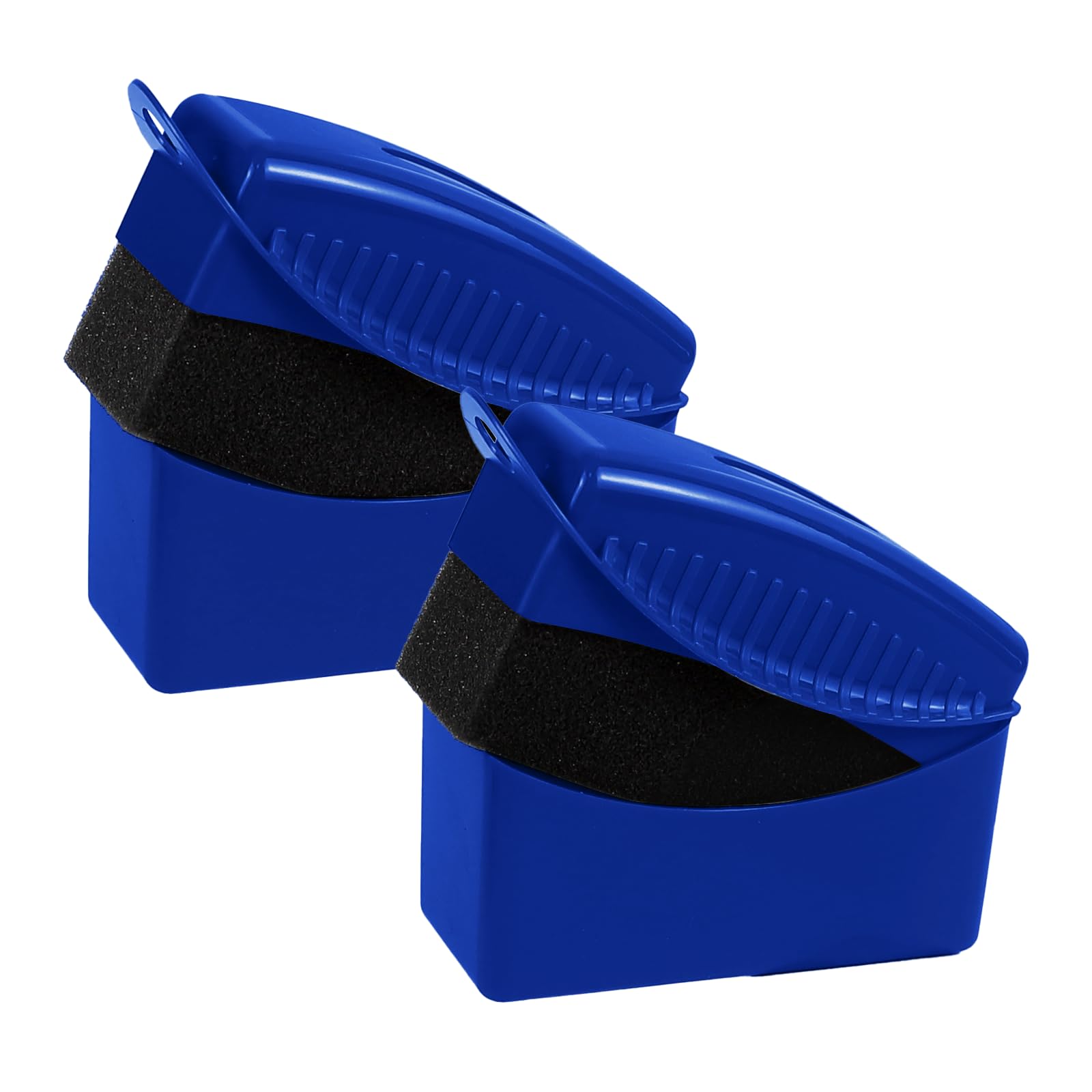 2-Pack Reusable Tire Dressing Applicator Pads with Lid (Blue) - Professional Detailing Sponge