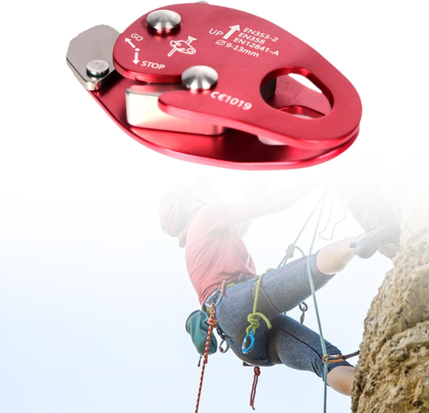 Rope Grab Adjuster for Climbing with Self-Locking Fall Protection for Arborist Activities