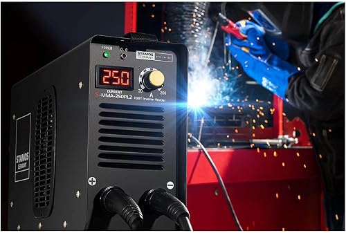 Stamos Germany S-MMA-250PI.2 Poste à Souder à l'Arc Poste a Souder Inverter MMA Soudage Soudure (250 A, 230 V, Écran LED, Hot Start, IGBT, Câble de 8m) - 4