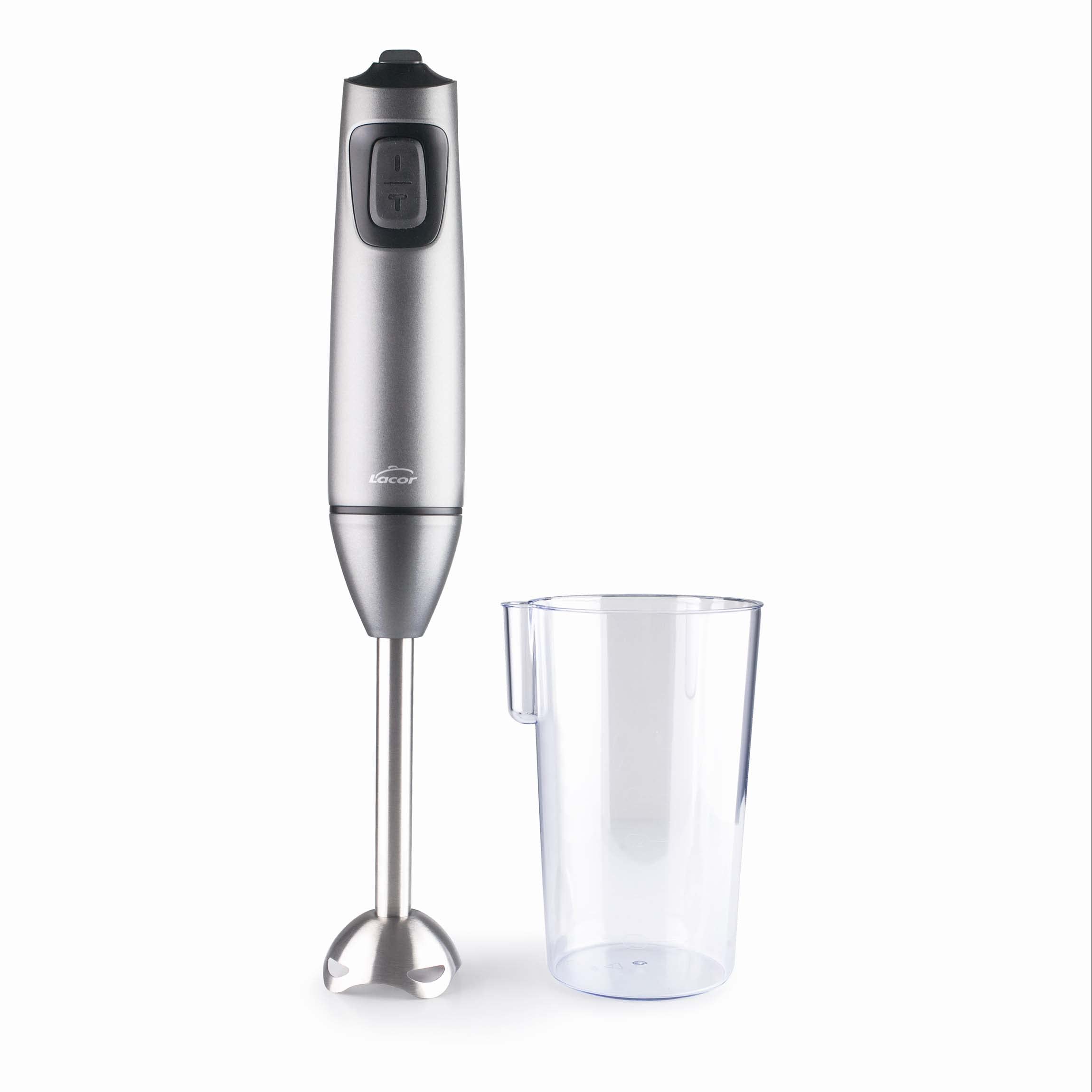 Lacor - R61668D - Blender with sticks ideal for the Titan Pro of Lacor, Kneading Blender, Accessory for Electric Whisk, 18/10 Stainless Steel, Measurements: 8.5 x 6.4 x 23.5 cm, Graphite