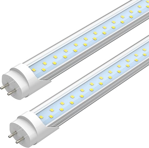 JESLED Luces de tubo LED T8 tipo A+B de 4 pies, 24 W (equivalente a 65 W), 3200 LM, 5000 K, alimentación de extremo simple o doble, Plug and Play o