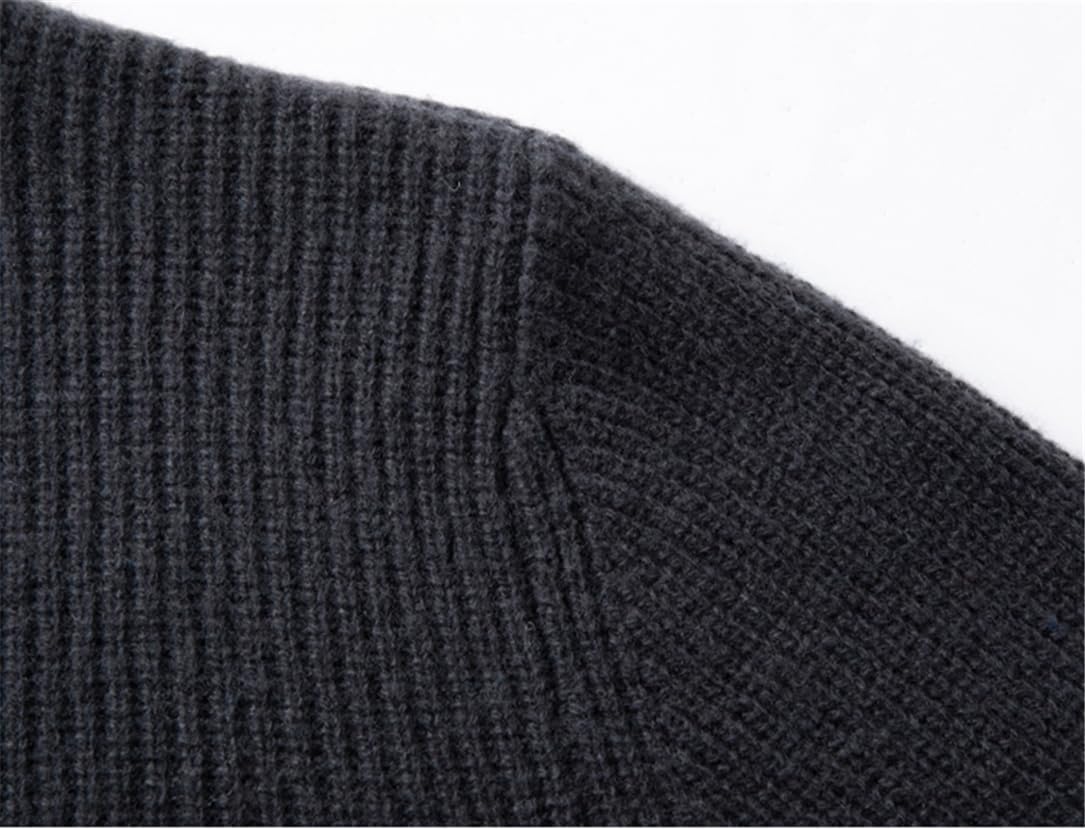 Men's Casual Knit Cardigan Sweater Vintage Classic Zipper Long Sleeve Wool Cardigans