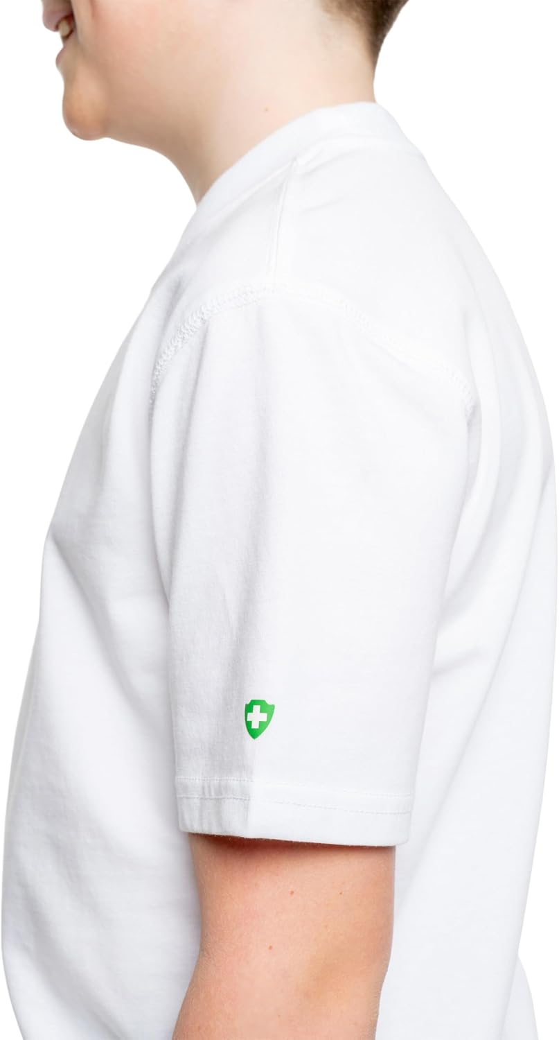 Insect Shield Youth UPF 30+ Breathable Dri-Balance Short Sleeve T-Shirt, with Built-in Bug Protection, White, X-Small (5-6)