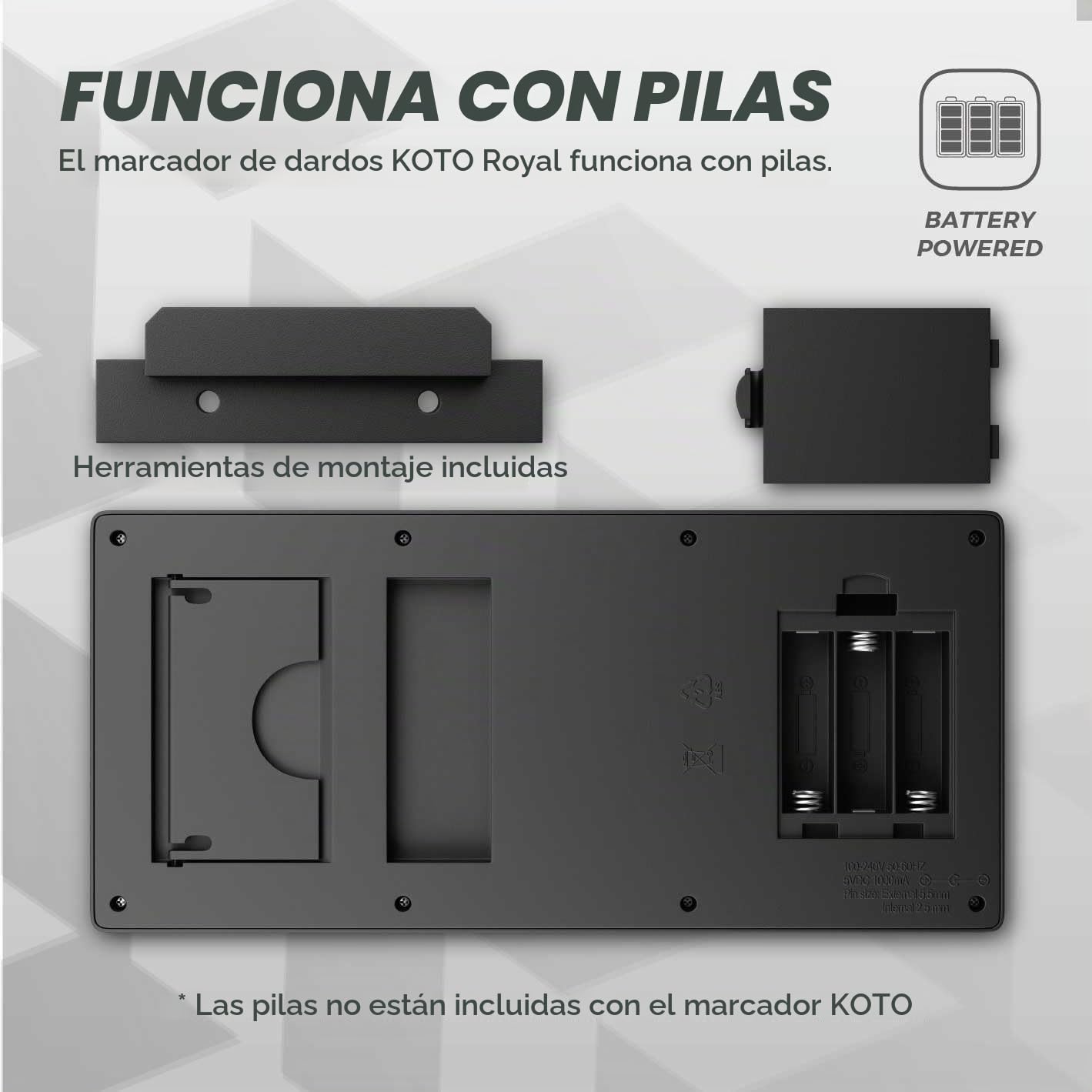 KOTO – Marcador de Dardos Electrónico con 40 Juegos, Pantalla de Puntuación, Apto para 8 Jugadores, Incluye Fijación a la Pared, Funciona con Pilas
