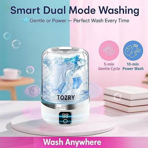 Miniatura 2 de Mini lavadora  Lavadora portátil, lavandería de viaje para apartamentos, dormitorios, caravanas y espacios pequeños, mini lavandería para ropa de