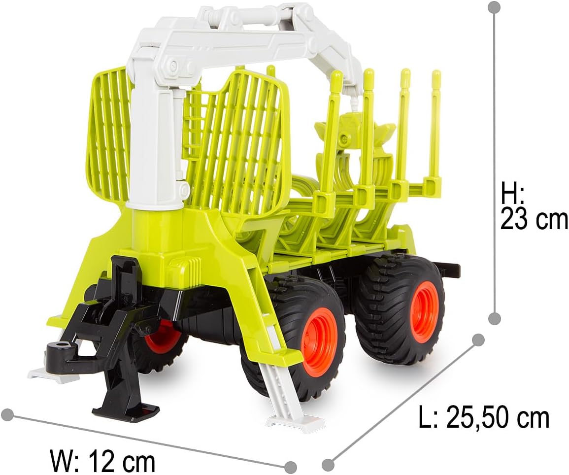 JAMARA 423256 Wooden Back Trolley with Crane Arm 1:24S - Forestry Accessories, Agriculture, Gift for Children, Supplement for 1:24S Models, Attachment, Easy to Attach
