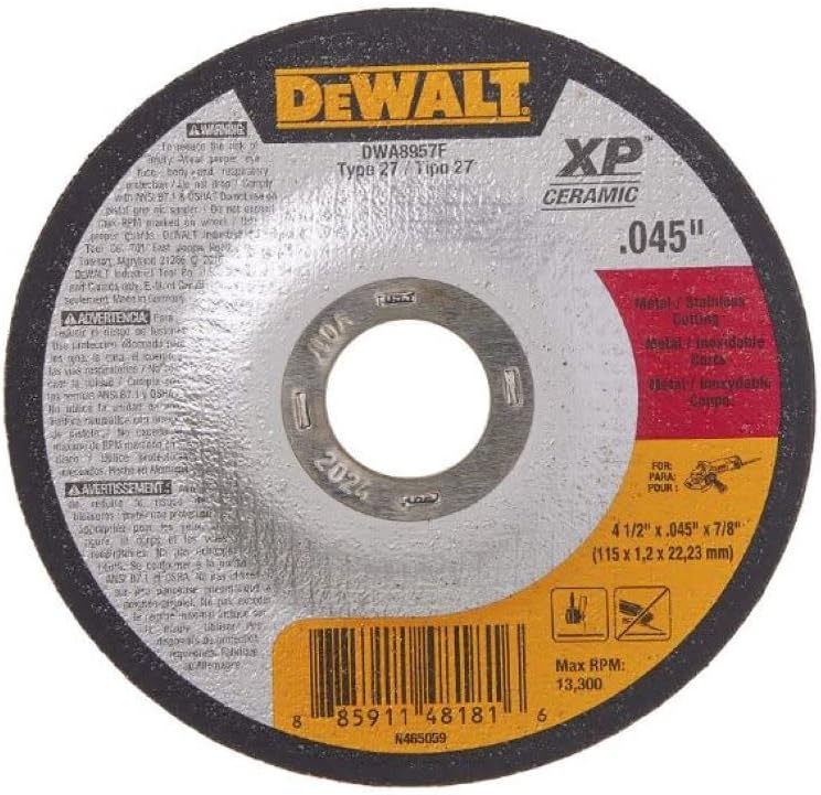 DEWALT DWA8280 40G T29 Xp Ceramic Flap Disc, 41/2" X 7/8