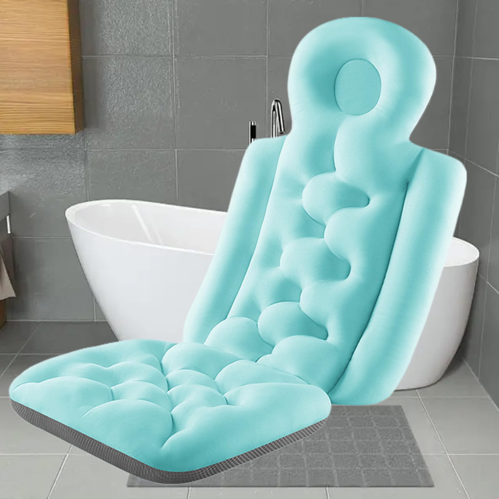 Ganzkörper-Badewannenkissen - 40 x 93 cm Großes Spa-Kissen, Universell Passendes Badekissen Zur Entspannung, Rutschfeste, Wasserdichte Kopf- Und Nackenstütze, Luxuriöses Badewannenkissen Für Die Selbs