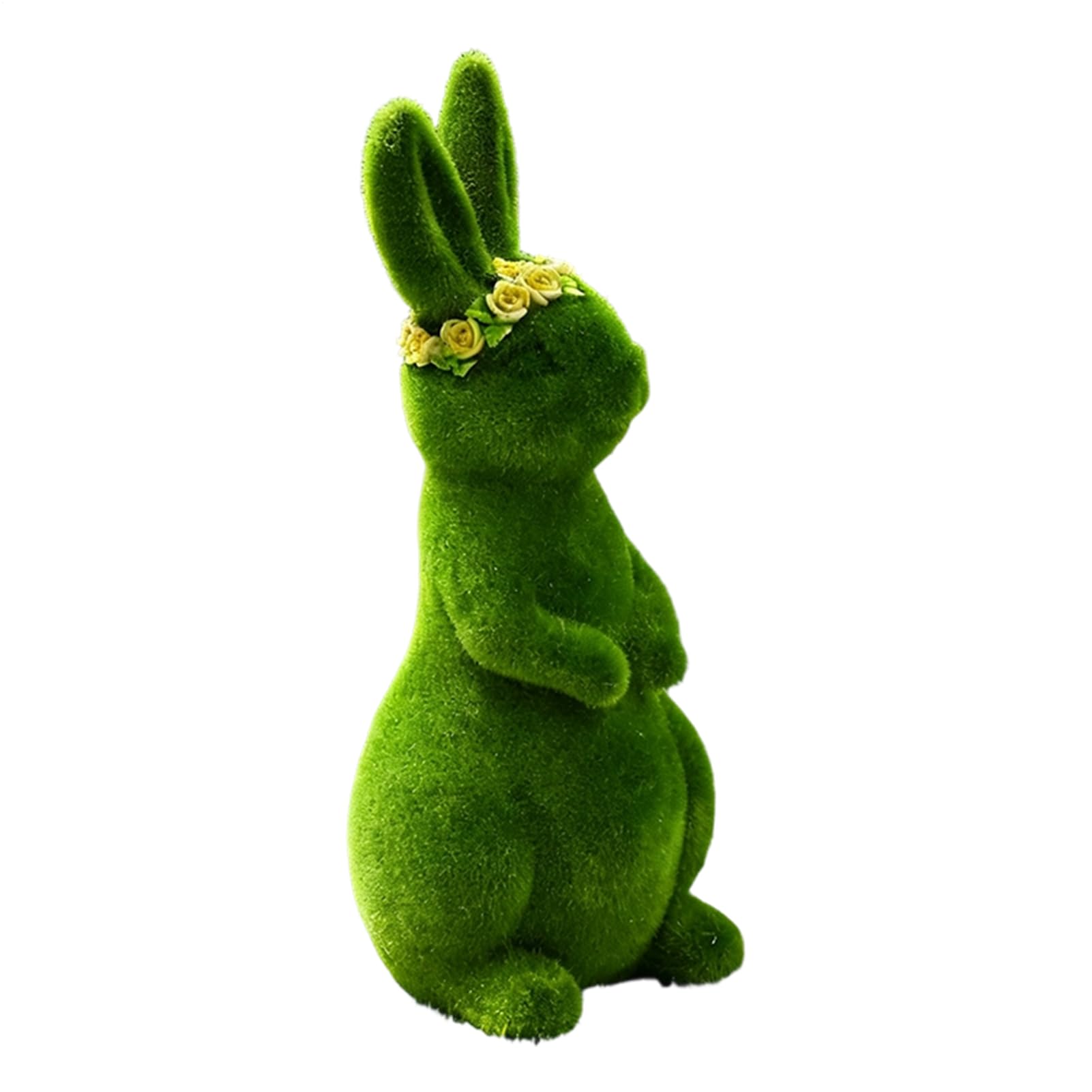 Conejo de Pascua flocado resistente a la intemperie para decoración exterior