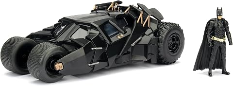 Jada Toys Batman El Caballero Oscuro Batmóvil metálico Escala 1:24 con Figura de Batman, Modelo Coleccionable con Puertas abatibles y Detalles realistas para Fans Desde 8 años (9398261314R00)