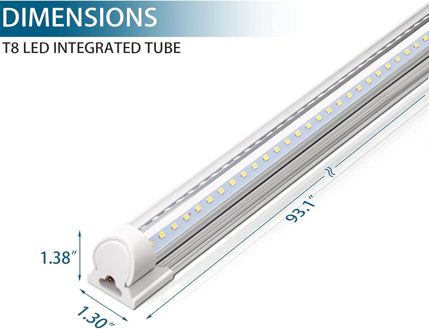 Black Friday - 70% OFF Barrina LED Shop Light, 8FT 72W 9000LM 5000K, Daylight White, V Shape, Clear Cover, Hight Output, Linkable Shop Lights, T8 LED Tube Lights, LED Shop Lights for Garage 8 Foot with Plug (Pack of 10)