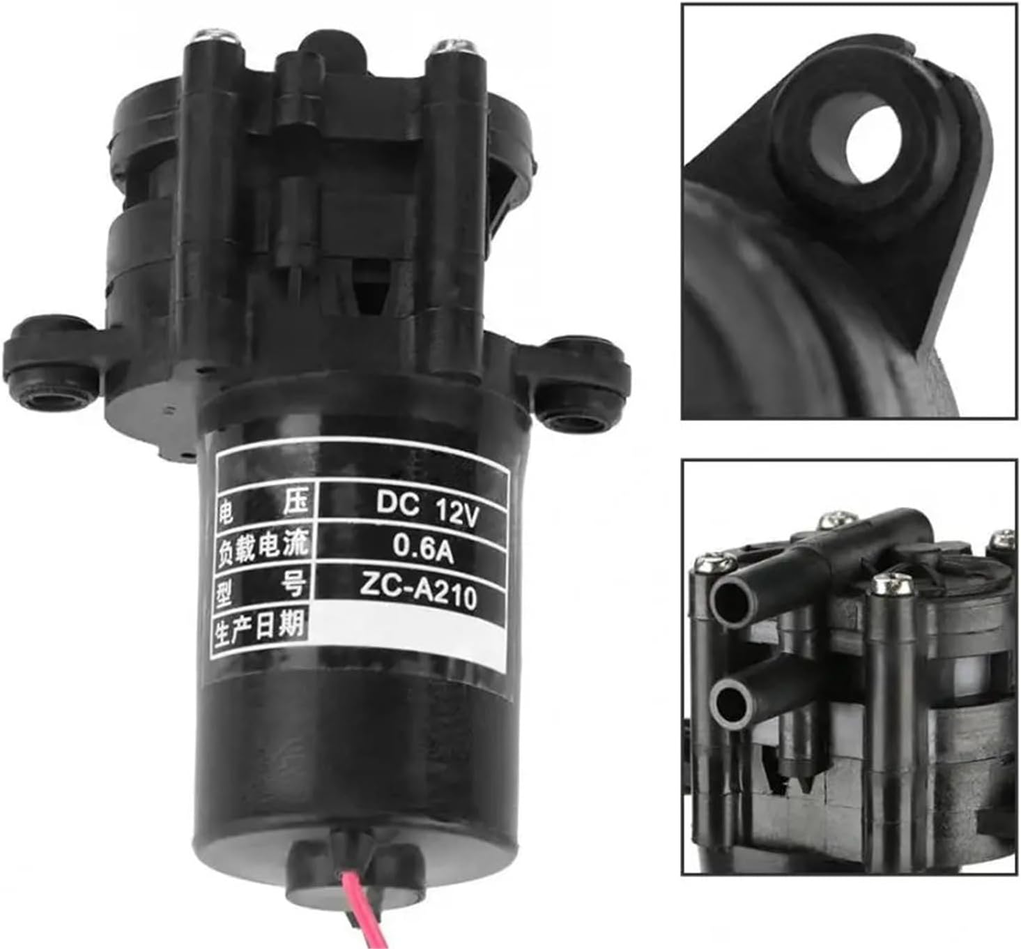 ZC-A250 ZC-A210 DC 12V/ 24V Mini Self-priming Corrosion-Resistant Plastic Gear Water Pump Use For Pump Milk Cooking Oil Etc 1Pcs(ZC-A210 12V)